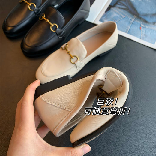 暴走不累脚！2026头层小羊皮单鞋!平底马衔扣穆勒鞋乐福鞋女夏款！ 商品图2