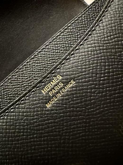【纯手缝定制不退换】爱马仕 康康 19cm Epsom 掌纹牛皮 黑色 金扣（MM） 商品图8
