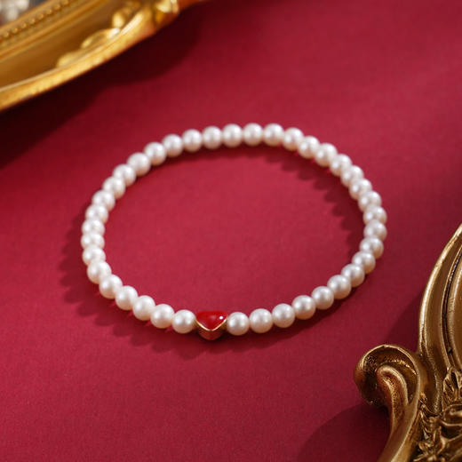 子佩集【热恋珍爱】珍珠惜王妃手链【AYSL10】红色爱心2602 商品图0