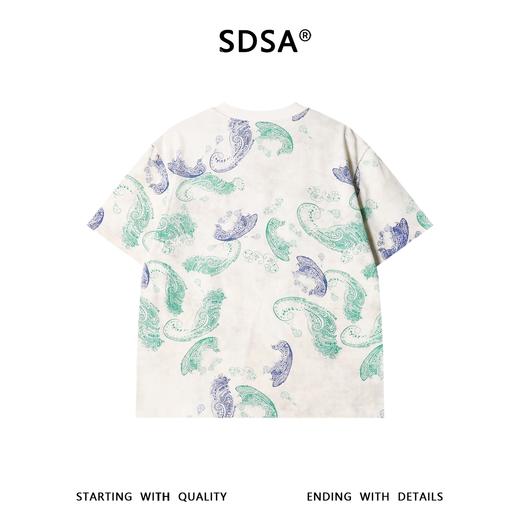 SDSA男装2026新款高贵轻奢潮牌撞色腰果印花圆领短袖T恤宽松休闲 商品图4