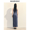 【商场同款-浅春系穿搭】MAXRIENY复古挂脖牛仔连衣裙开叉裙子春(货号:MC86DR074) 商品缩略图3