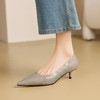 【预售7天】气质通勤不累脚职业高跟鞋女春季新款气质箭头显瘦细跟单鞋女中跟YS&0782-1 商品缩略图2