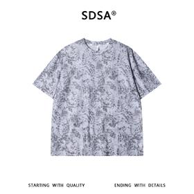 夏季高级感新款男士豹纹清新色调品味韩系圆领短袖T恤百搭时尚