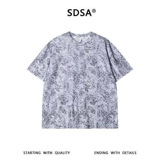 夏季高级感新款男士豹纹清新色调品味韩系圆领短袖T恤百搭时尚 商品图0