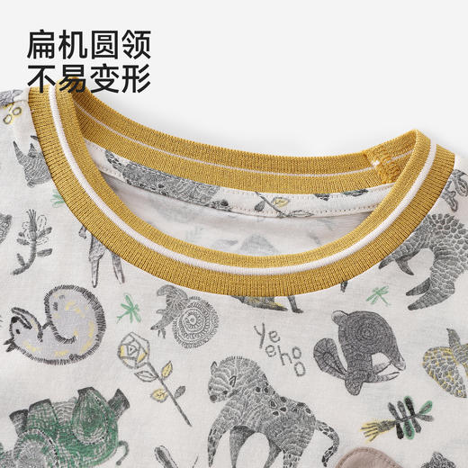 【商场同款】英氏儿童衣服男童夏季短袖T恤纯棉动物印花百搭上衣 商品图3