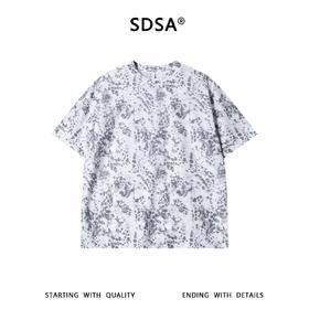 夏季高级感新款男士豹纹清新色调品味韩系圆领短袖T恤百搭时尚