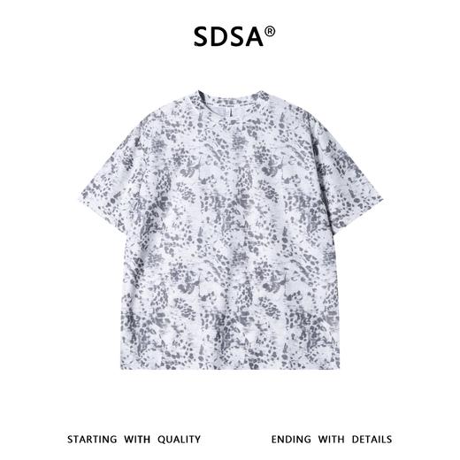 夏季高级感新款男士豹纹清新色调品味韩系圆领短袖T恤百搭时尚 商品图0