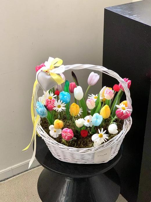 白色竹编椭圆套二花篮 商品图4