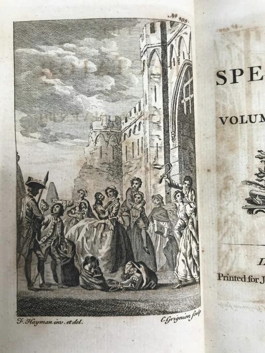 约18世纪 《旁观者报》文集（全8卷） 8幅插图 真皮精装36开 商品图4