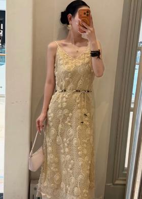 【门店同款】ENJOY夏季重工浮雕花蕾丝吊带裙 170796822