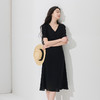 【醋酸】三彩2026夏季新款法式小黑裙连衣裙收腰A字裙中长裙S 商品缩略图3