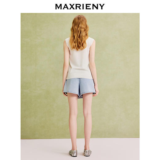 【商场同款】MAXRIENY米白针织马甲立体花设计马夹夏季无袖小香风(货号:MC86VE008) 商品图3