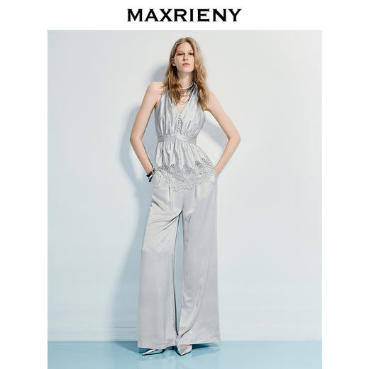 【商场同款】MAXRIENY法式慵懒风云感高腰显瘦长裤25夏阔腿休闲裤(货号:MC86TR266) 商品图1