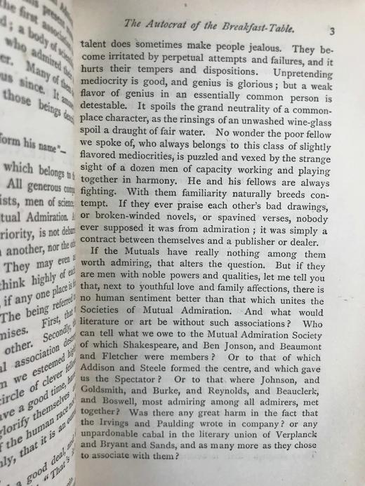约19世纪后期 霍姆斯《早餐桌系列散文集》（全3卷） 全真皮精装36开 商品图3