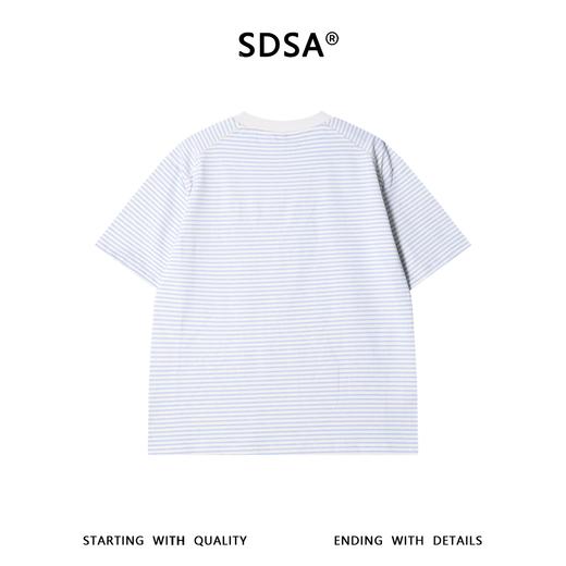 SDSA男装2026新款高贵轻奢潮牌复古撞色斜纹圆领短袖T恤百搭上衣 商品图4