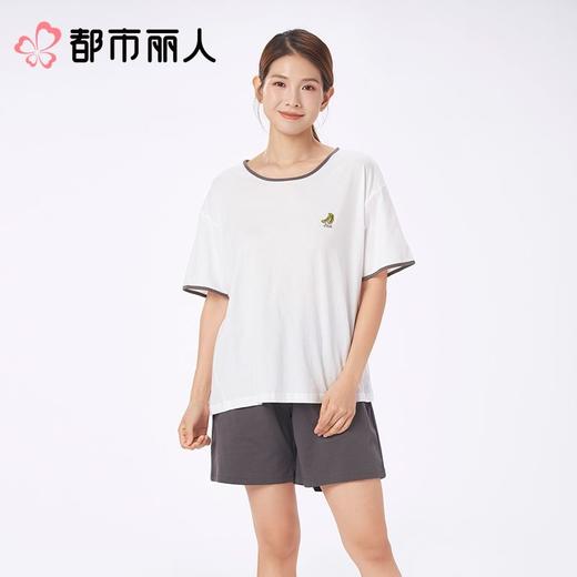 都市丽人睡衣女士睡衣薄家居服32支纯棉单面睡衣女士棉质短袖套装女装短袖短裤LHC2B4 商品图1