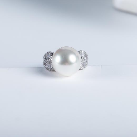 ⁶孤品：【澳白珍珠】钻石18K金戒指，13-14MM，编号JZG82，指圈14#，48小时鉴赏期——SS06-CR-YMZZ【HOT】 商品图1