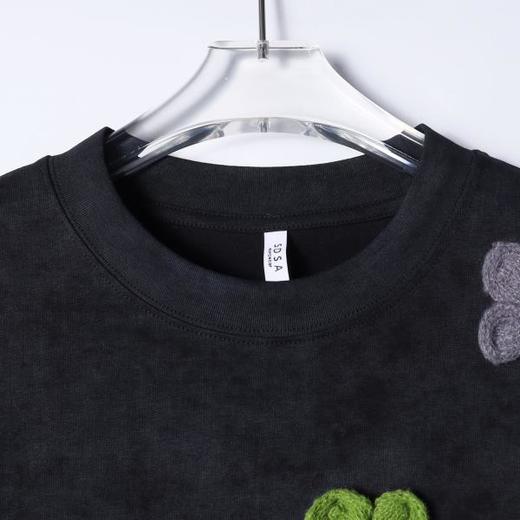 SDSA男装2026新款轻奢潮牌彩色立体花朵装饰设计圆领短袖T恤百搭 商品图1