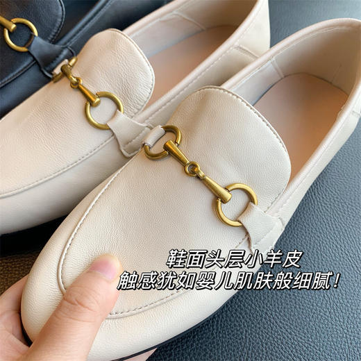 暴走不累脚！2026头层小羊皮单鞋!平底马衔扣穆勒鞋乐福鞋女夏款！ 商品图1