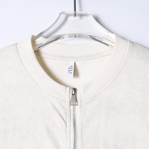 SDSA男装2026新款高贵轻奢极简风纯色拉链开衫短袖T恤百搭宽松潮 商品图1