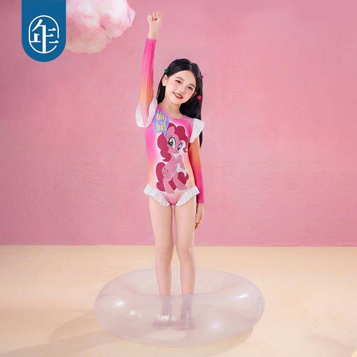 小马宝莉联名年衣童装长袖泳衣夏季新款儿童女孩卡通防晒连体泳装 商品图2