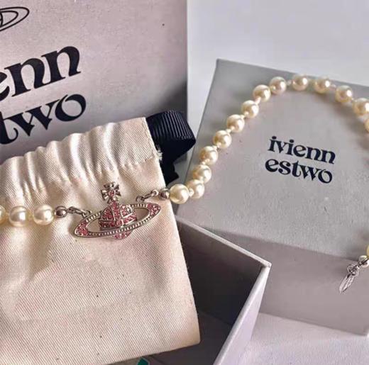 【西太后明星同款】Vivienne Westwood/西太后 土星珍珠项链 银色TX001/金色TX002/玫红TX003 生日礼物送女友 商品图7