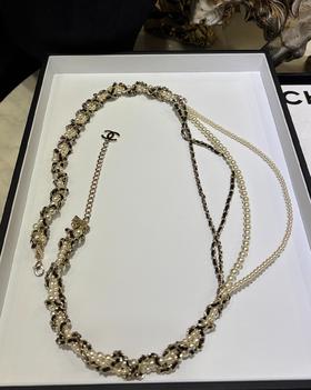 皮穿链珍珠麻花腰链ba025