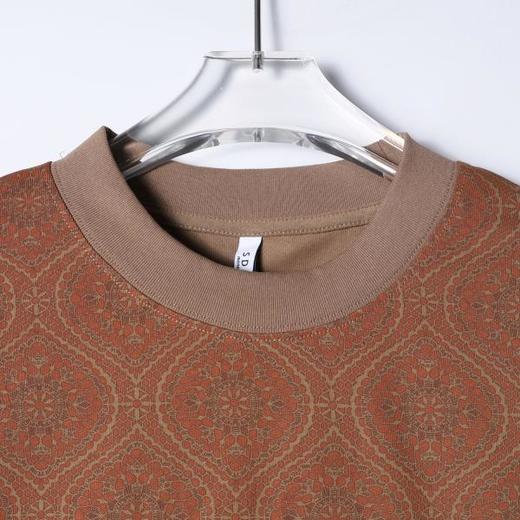 SDSA男装2026新款高贵轻奢潮牌抽象菱形圆领短袖T恤百搭宽松上衣 商品图1