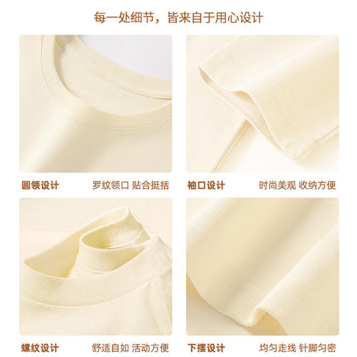 【门店同款】极简风全棉女180G重磅柔软圆领百搭长袖T恤1Q1222207 商品图3