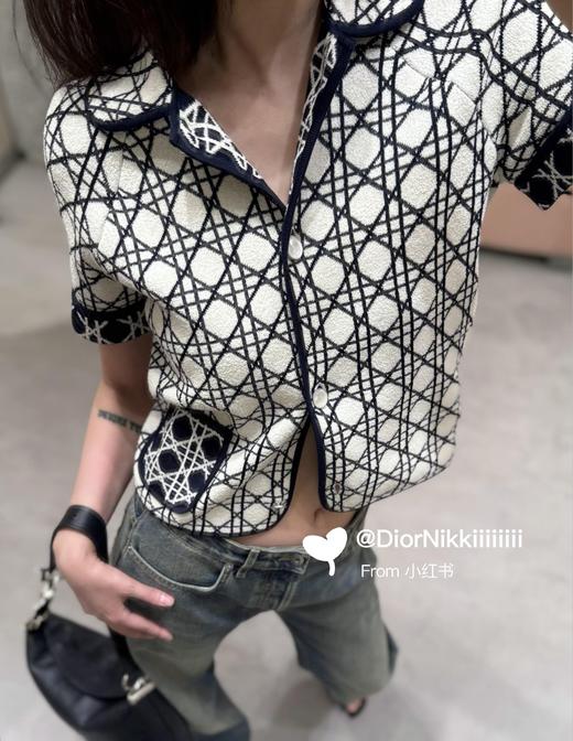 迪奥 26Ss春夏新款 藤格纹短袖休闲针织外套（MM） 商品图0