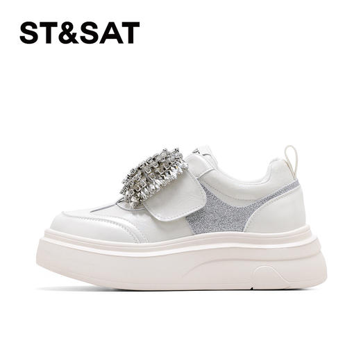 星期六26春新款闪钻蝴蝶结厚底增高休闲鞋SSE1112CWF 商品图9