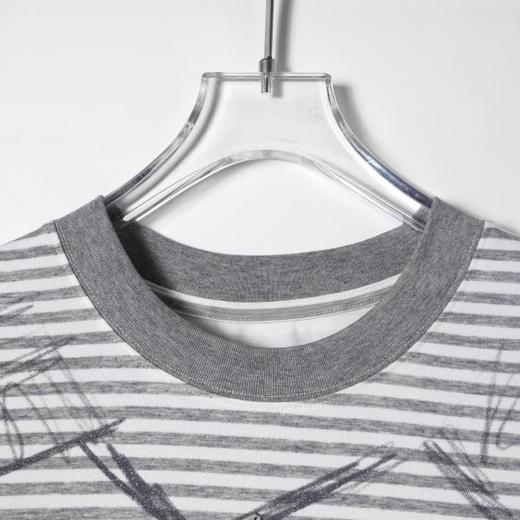 SDSA男装2026新款高贵轻奢手绘涂鸦线条条纹宽松短袖T恤百搭休闲 商品图2