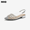 【上新】MIO米奥时装凉鞋2026夏季新款尖头低跟优雅闪钻织带后空凉鞋女鞋M262226015 商品缩略图0