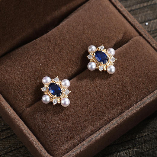 子佩集【女王风华】银S925珍珠惜王妃耳钉【MLEH041】菱形四芒星2602 商品图0