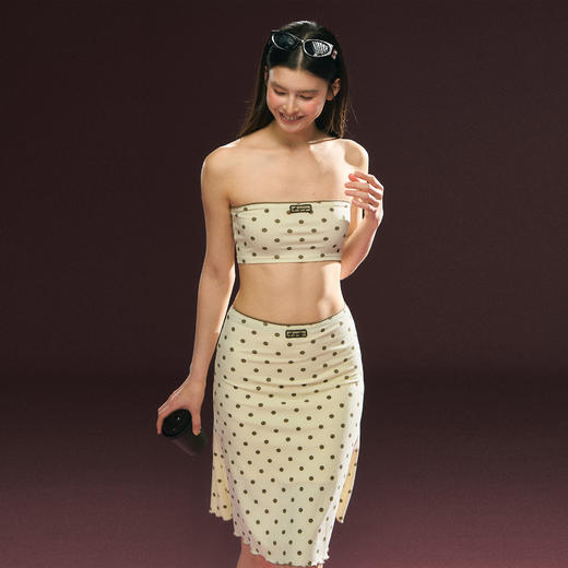 Ariseism 美式复古波点印花抹胸半裙套装女夏季新款两件套 商品图1