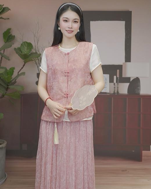 司歌国风穿搭提花马甲真丝上衣复古优雅T93G8008 商品图0