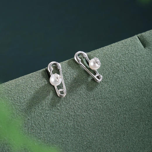 子佩集【回环如意】银S925珍珠惜王妃耳钉【AYEH0002】回形针别针2602 商品图1