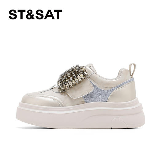 星期六26春新款闪钻蝴蝶结厚底增高休闲鞋SSE1112CWF 商品图10