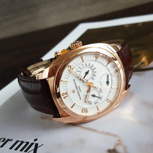 【95新】Vacheron Constantin 江诗丹顿85050/000R-I0P29自动机械机芯日期、星期显示；动力储备显示41*50.7MM（男款）奎德利系列18K玫瑰金170326NJS09 商品图5