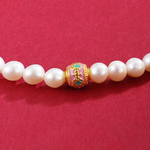 子佩集【珠光圆合】珍珠惜王妃手链【AYSL14】珐琅彩粉珠镀金2602 商品图2