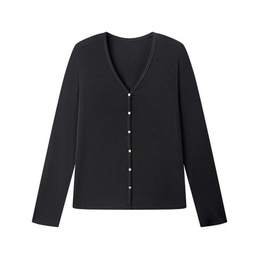 森岛醋酸亚麻针织开衫女天丝简约亲肤纽扣上衣肌理感百搭薄款外套 商品图8