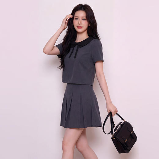 奢姿大码女装2026夏季减龄娃娃领两件套胖妹妹百褶时尚通勤套装9962972181 商品图1