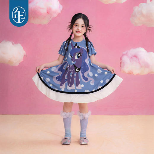 小马宝莉联名年衣童装连衣裙儿童夏季新款女孩公主风卡通裙子短裙 商品图1