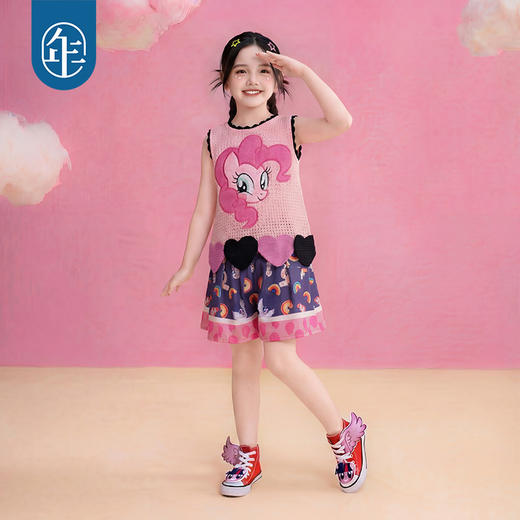 小马宝莉联名年衣童装短裙裤女童夏季新款卡通可爱A字短裤休闲裤 商品图3