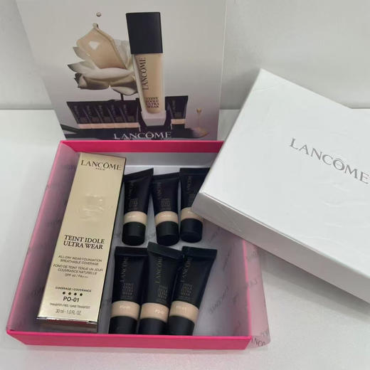 【香港免税店🇭🇰·买一送六】「热销」Lancôme兰蔻持妆粉底液一拖六套盒#Po-01（30ml+5ml*6）·香港直邮 商品图10