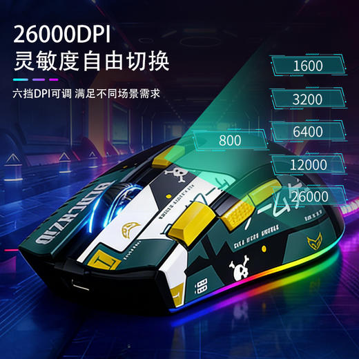 【纽曼 · 夜刃A7鼠标】双模游戏发光电竞鼠标RGB游戏专用重量化鼠标 商品图1