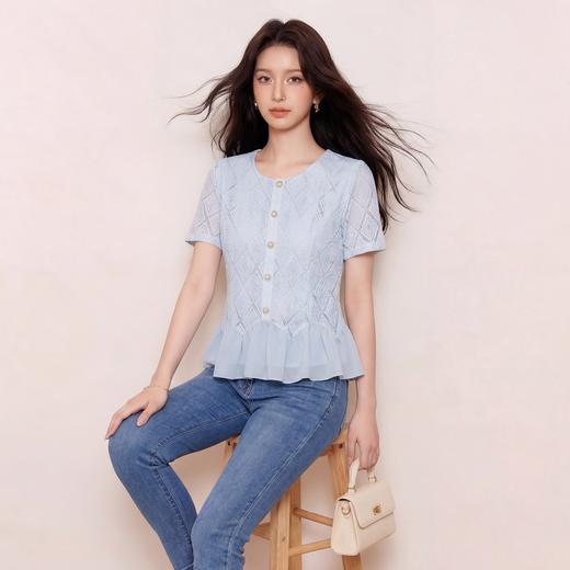 奢姿大码女装2026夏季宽松气质时尚百搭拼接下摆不规则设计感上衣9962253558 商品图4