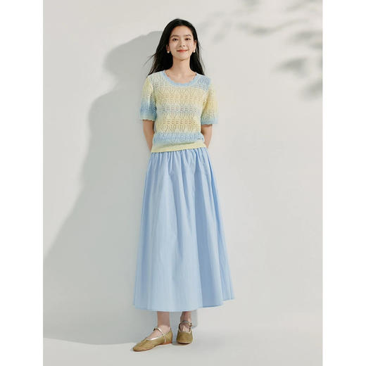 渐变色镂空短袖 商品图1