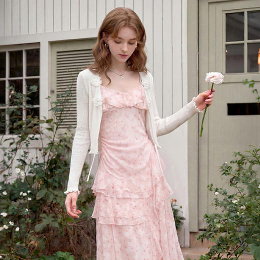 西遇系带冰丝针织开衫女2026夏季薄款外搭空调罩衫长袖披肩上衣H0060250 商品图0