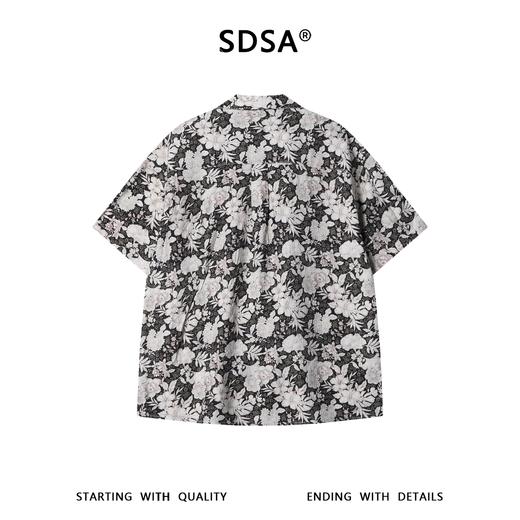 SDSA男装2026新款高贵轻奢复古撞色满印花卉翻领短袖衬衫百搭休闲 商品图4